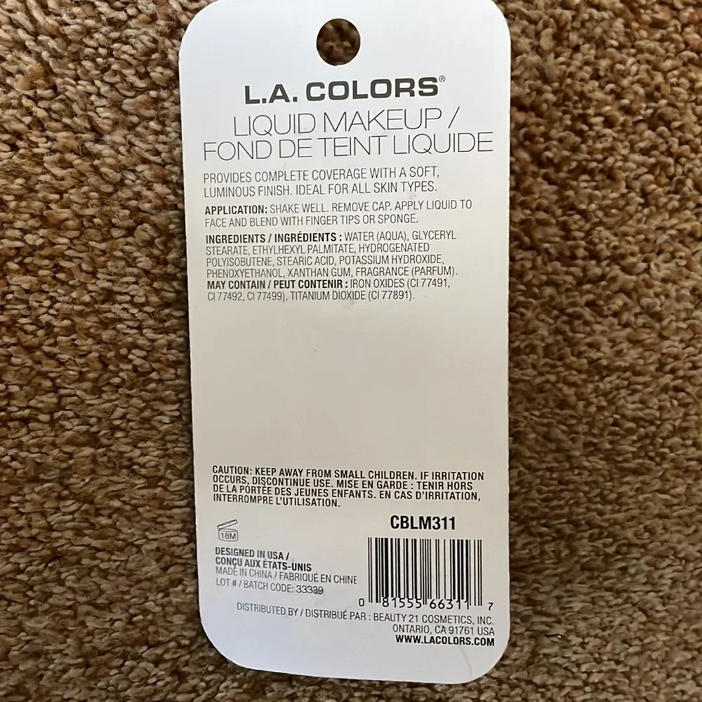 L. A. Colors liquid make up complete coverage true beige
